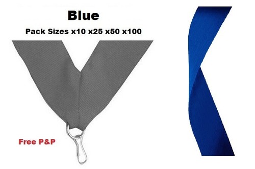 Blue medal ribbons lanyards - ribbons,