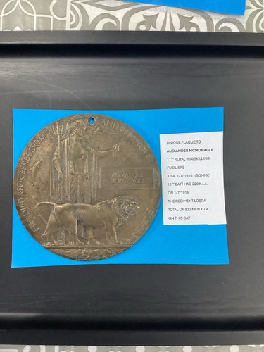 Ww1 death plaque mcmonagle - death,