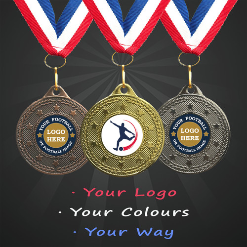 Football medals personalised - football,