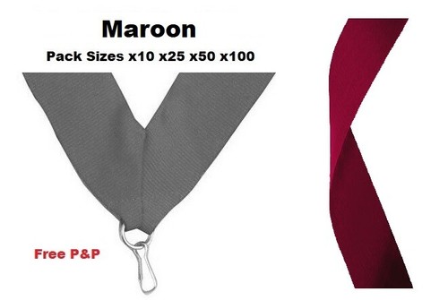 Maroon medal ribbons lanyards - maroon,