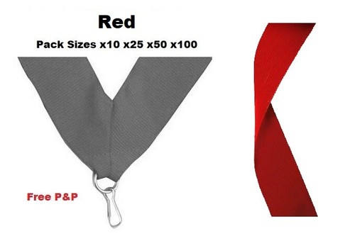 Red medal ribbons lanyards - ribbons,