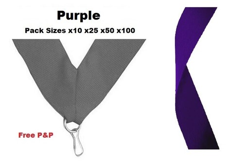 Purple medal ribbons lanyards - purple,