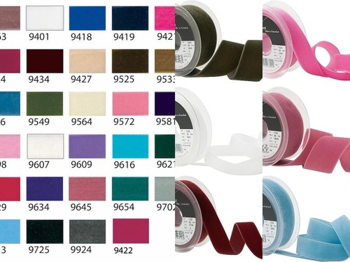 Berisfords velvet ribbon 9mm - velvet,