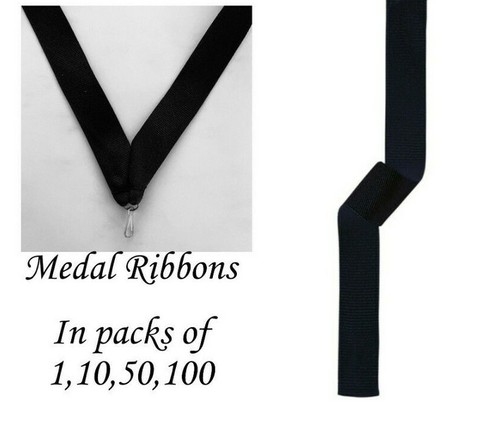 Black medal ribbons with clip - black,