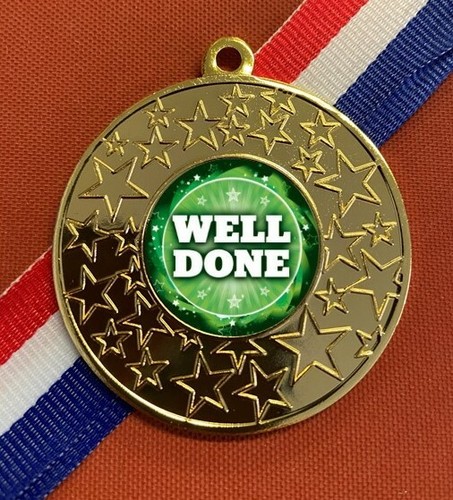 Well done medal with - well,